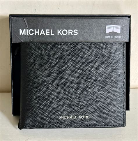 NEW Michael Kors ANDY SLIM BILLFOLD Wallet Men's Black 